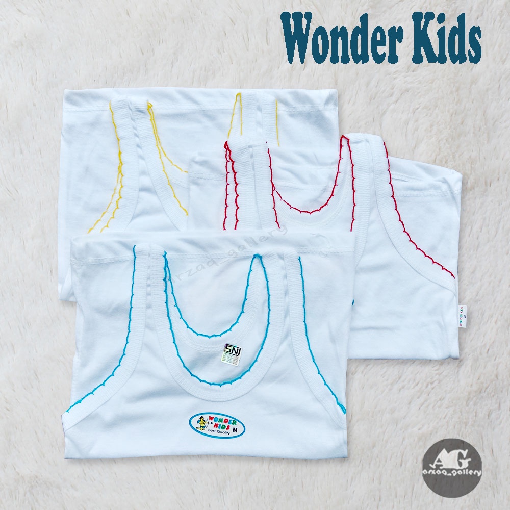 1 Lusin - SINGLET WONDER KIDS | Kaos Kutang / pakaian dalam anak halus / Singlet Anak / Kaos Dalam / Kaos