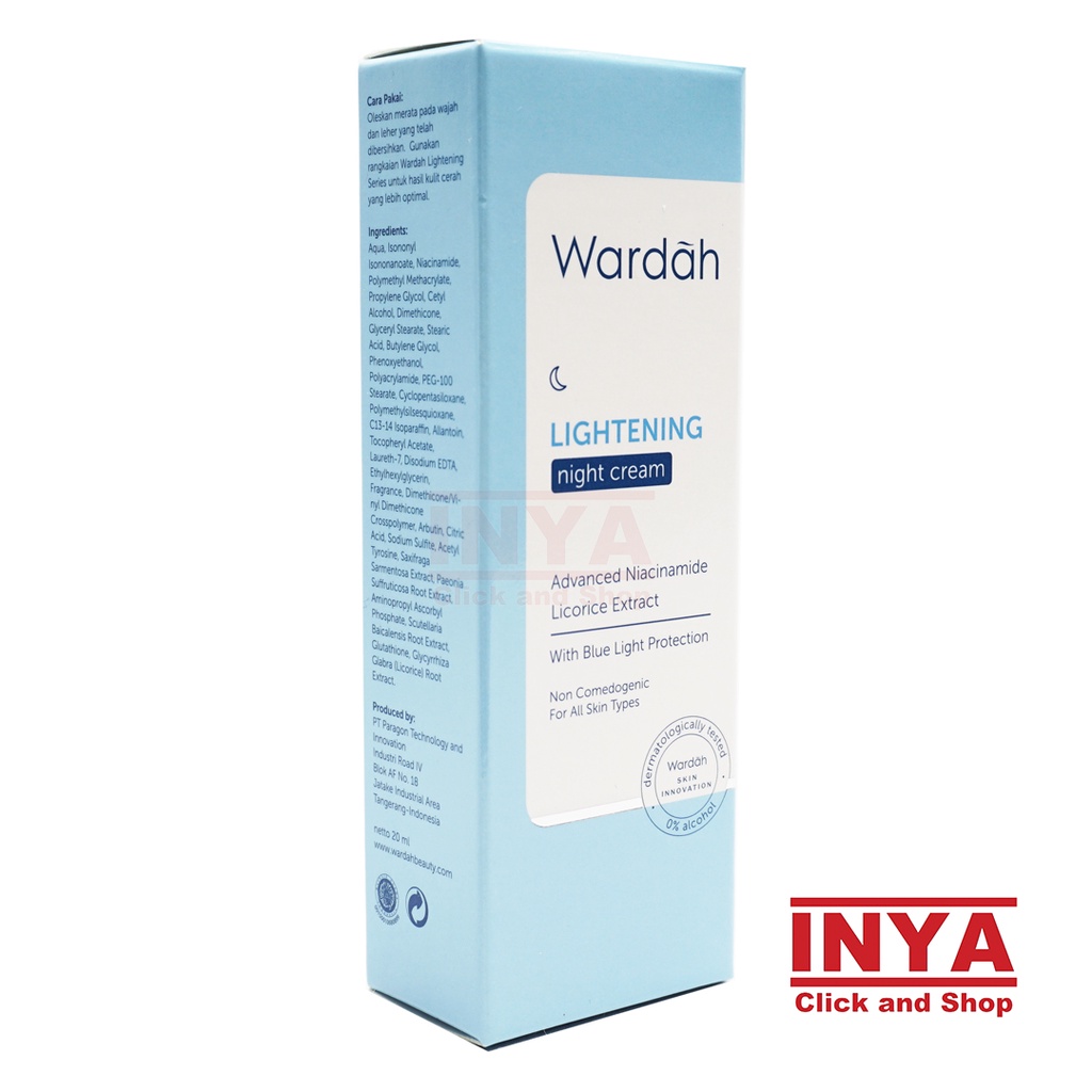 WARDAH LIGHTENING NIGHT CREAM 20ml - Krim Wajah Malam