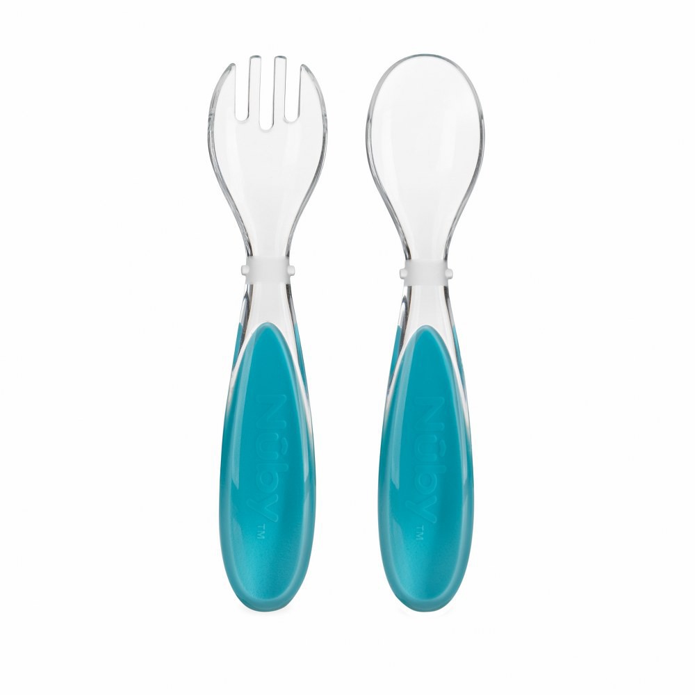 Nuby Tritan Spoon and Fork / Sendok Makan Bayi (Tersedia varian warna)