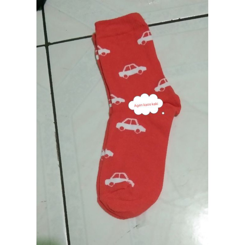 kaos kaki ANAK TK-SD MOTIP mobil ( 4 pasang )bahan tebal adem &amp; tidak panas