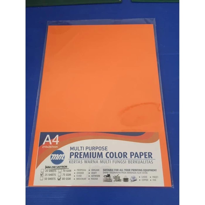

HVS Warna 80gr MM-240 Saffron (isi 50 Lembar)