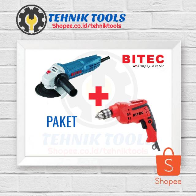 SEPAKET Mesin Bor Listrik Bitec dan Mesin Gerinda Listrik Bitec Mesin Bor 10mm Mesin Potong Besi