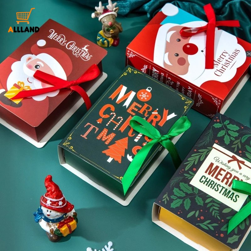 Kotak Permen Bentuk Buku Santa Claus Untuk Dekorasi Natal