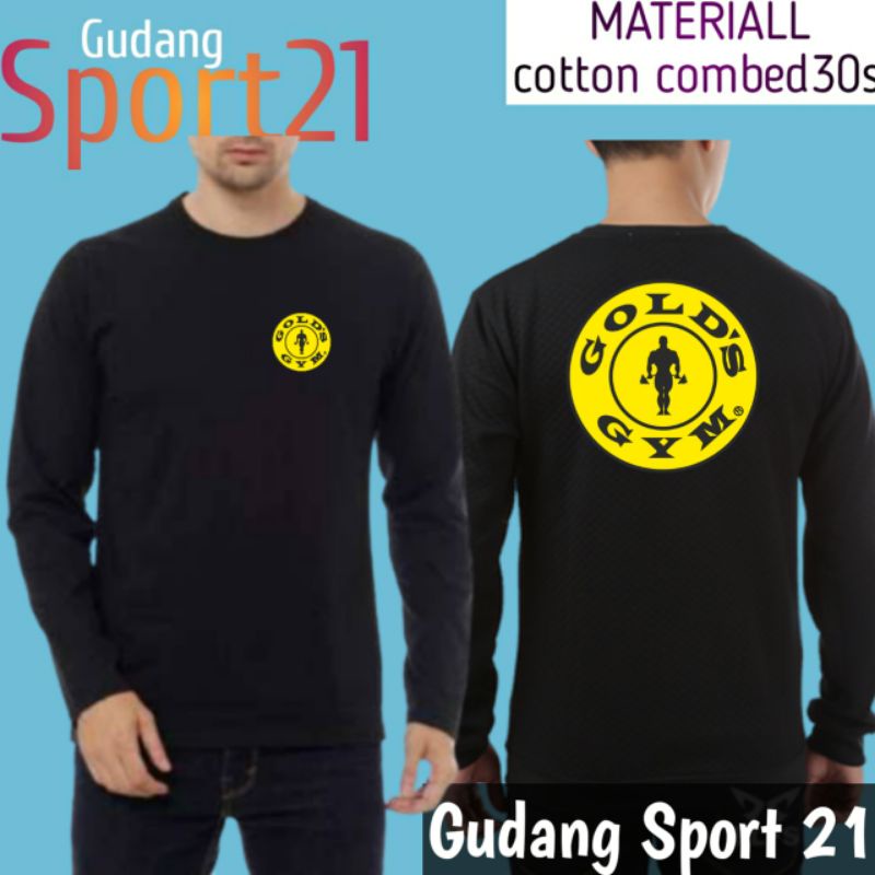 kaos baju lengan panjang GOLDS GYM kaos GOLDS GYM