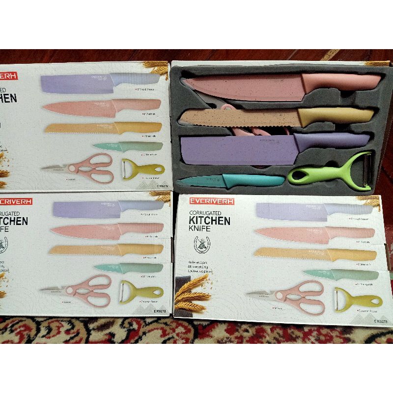 Pisau Set EVCRIERH Stainless Dilapis Anti Lengket