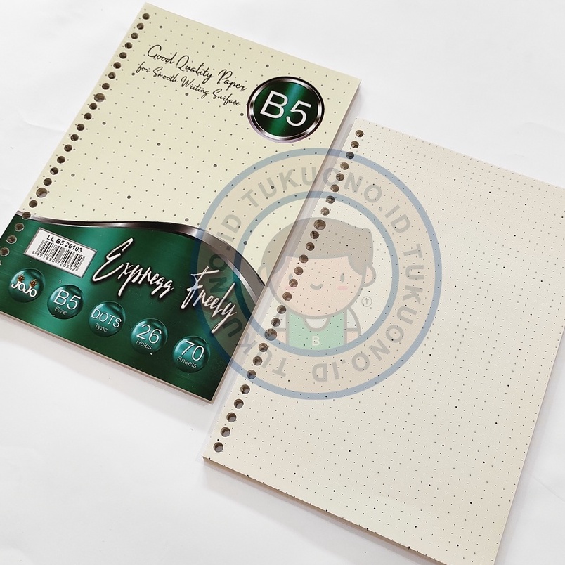 

JOJO Loose Leaf B5 TITIK-TITIK isi 70 Lembar | Kertas Isi Binder