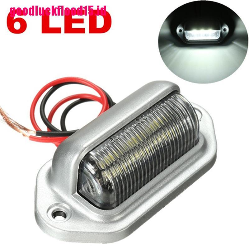 (LUCKID) 1pc Lampu Led 6smd Plat Nomor Warna Krom Untuk Interior Mobil / Kapal / RV