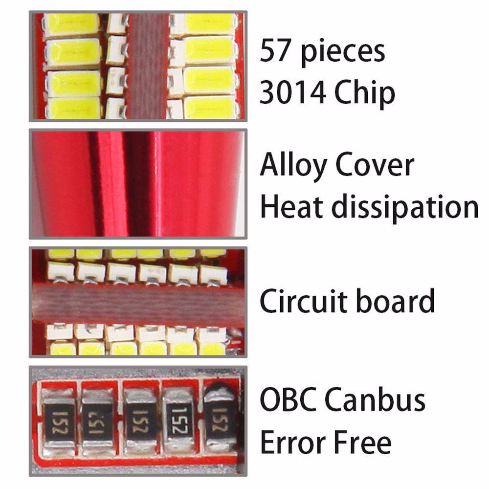 Lanfy Mobil 501bulb Kualitas Tinggi Cahaya Berat Ambient Pencahayaan Lampu Samping LED W5W 57 SMD 194t10 Lampu Mobil