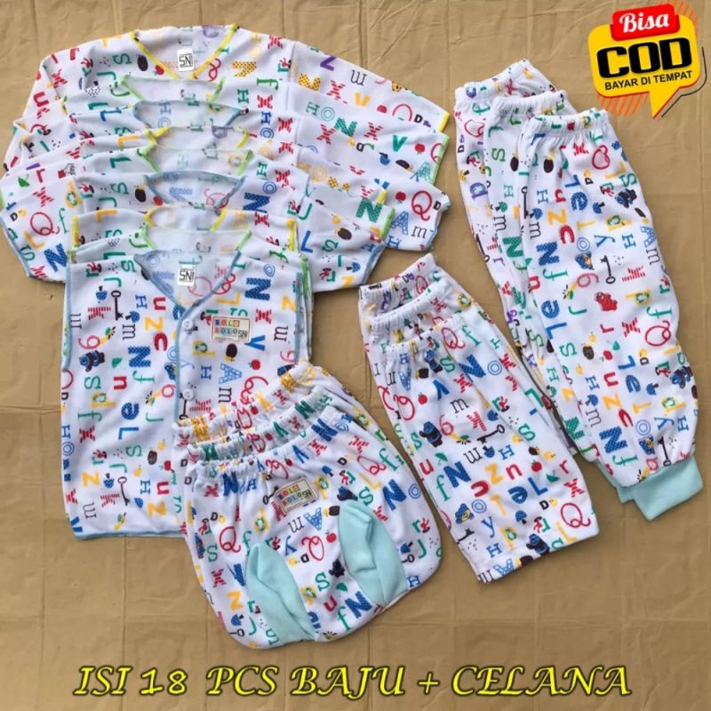 18 Paket Lahiran Hemat Motif ALFABET Asyam Baby