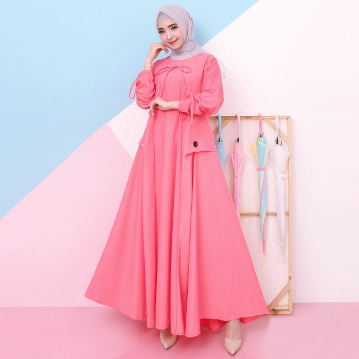Termurah terlaris di shopee Harnis gamis syari baju muslim misbie misbi pakaian wanita murah AWDF212