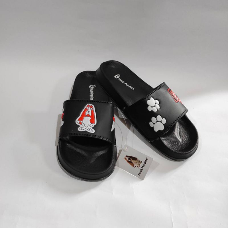 CUCI GUDANG!! Sendal Slop Wanita Hush Puppies Logo Sandal Slide Unisex Sandal Hush Puppies unisex import