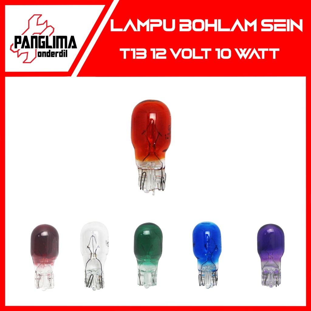 P5-Lampu Bohlam Sein-Sen Motor Mobil T13 12V 10 Watt Biru Grand/Supra/Karisma/Revo/Beat/Vario/Blade