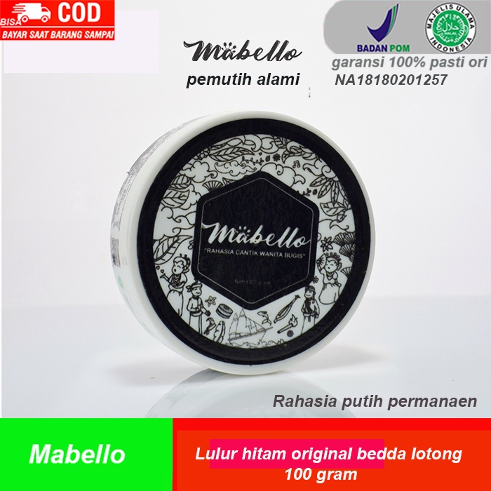 MABELLO lulur pemutih badan lulur hitam untuk badan lulur beda lotong lulur bedda lontong mabelo original 99%halal sudah BPOM