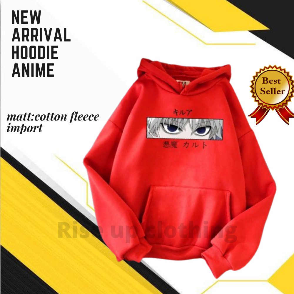 Sweater Hoodie Pria Anime Mata Killua Hunter X Hunter Terbaru Anime Jepang Baju Pakaian Pria Wanita