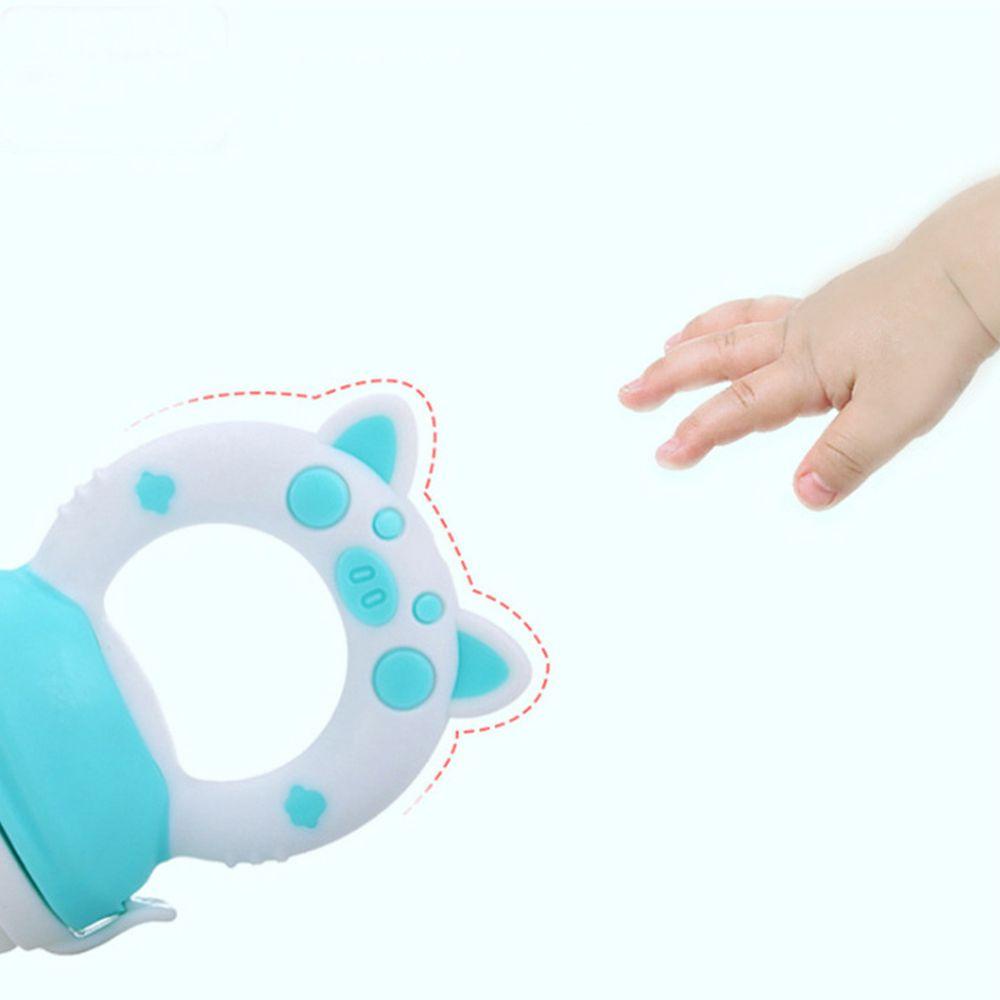 [Elegan] Baby Food Nibbler Bayi Aman Makan Buah Kartun Piggy Handle Sayur Silikon Anak Feeder