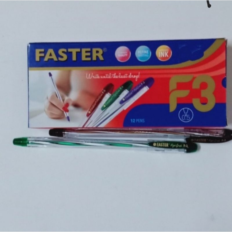 

Bolpoint / Bolpen/ Pulpen Faster F3 Hitam 0,5 mm