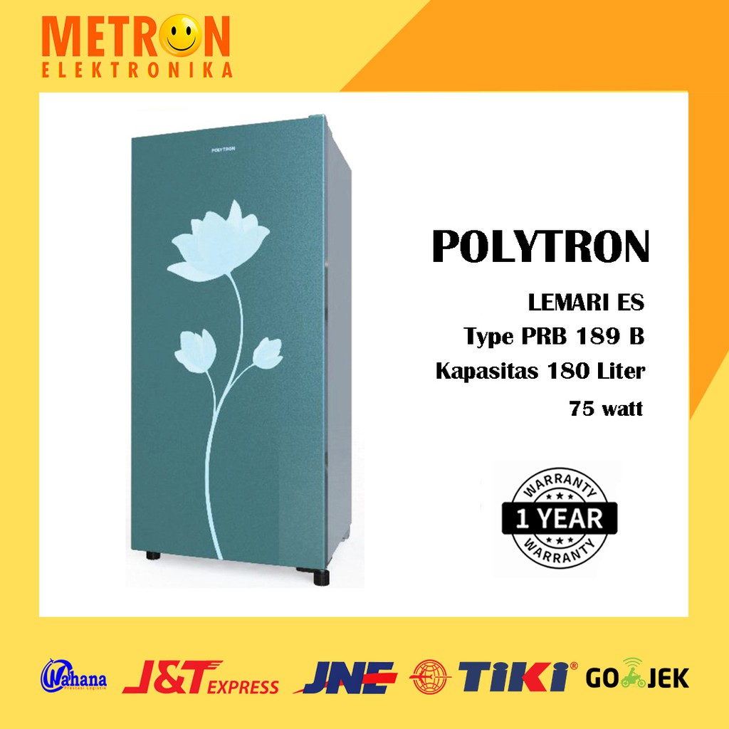 POLYTRON PRB 189 B / BLUE METAL DOOR KULKAS 1 PINTU 180 LITER / PRB189B