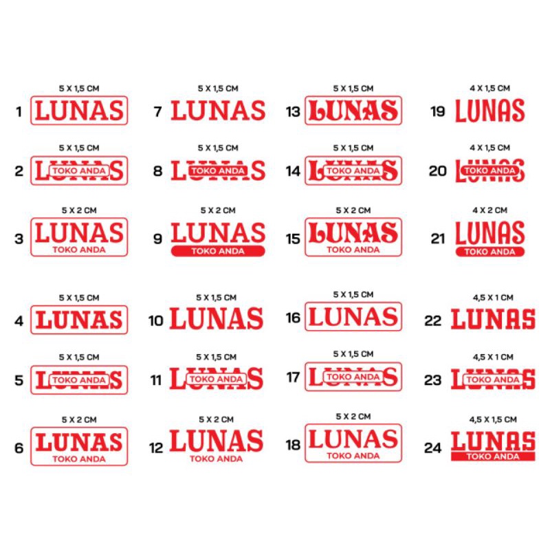 

stempel lunas warna merah