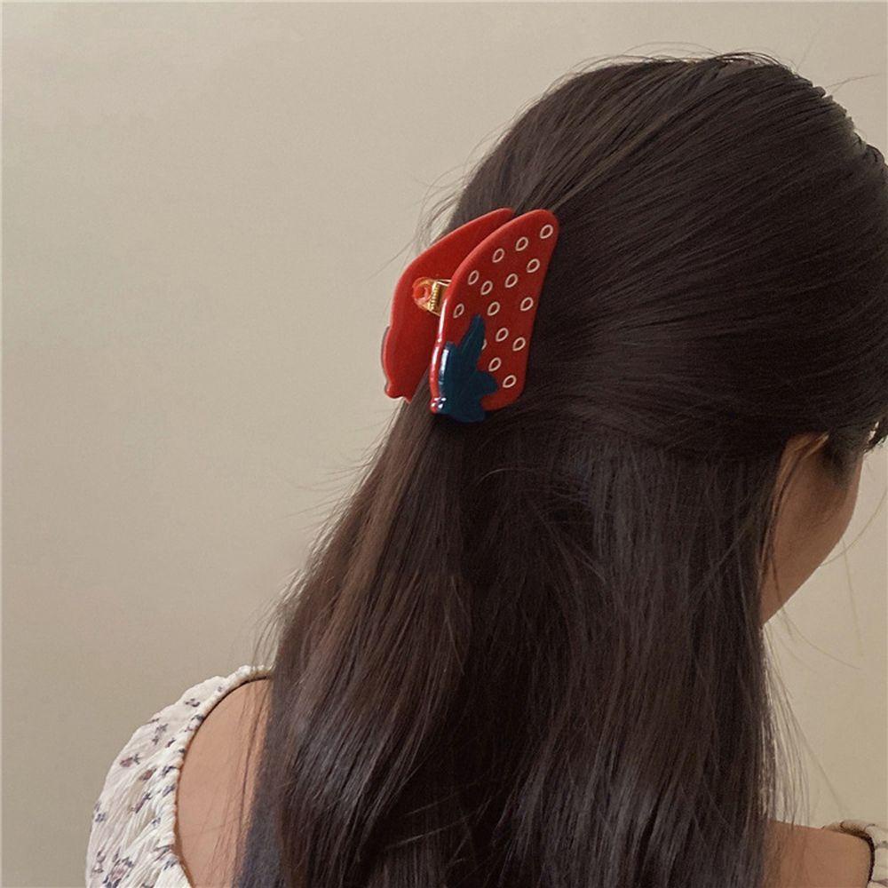 Needway   Cakar Rambut Wanita Lucu Manis Untuk Anak Perempuan Semangka Strawberry Panda Ponytail Holder