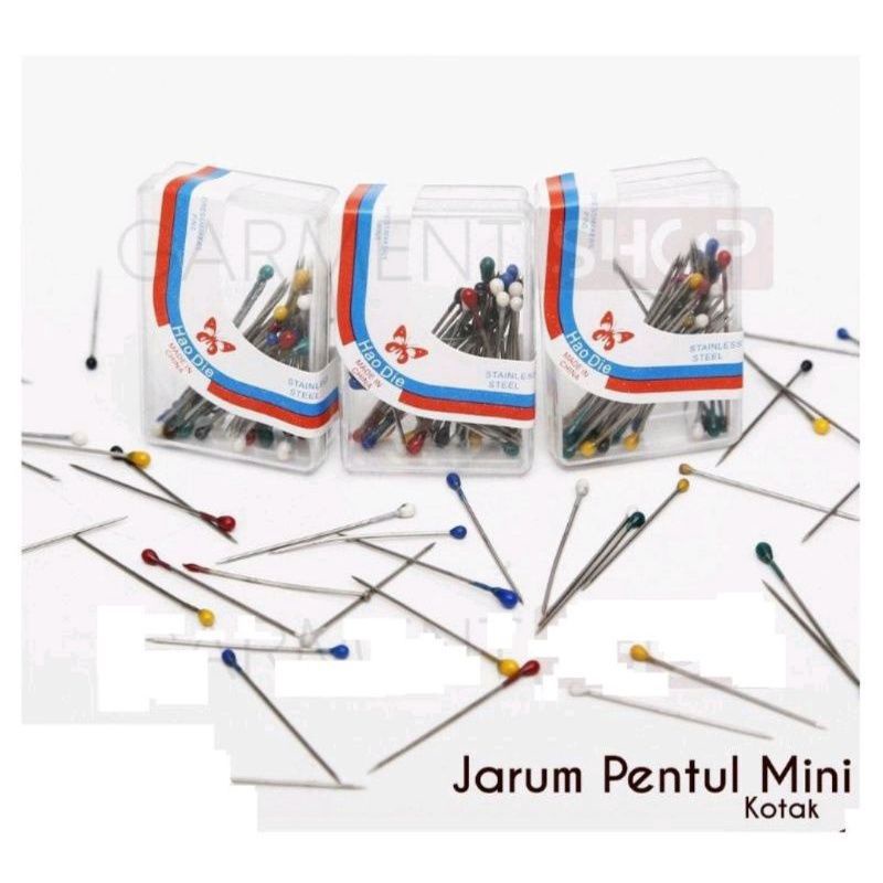 jarum pentul kemasan mika kotak/ jarum pentul hijab ( 2kotak jarum pentul )