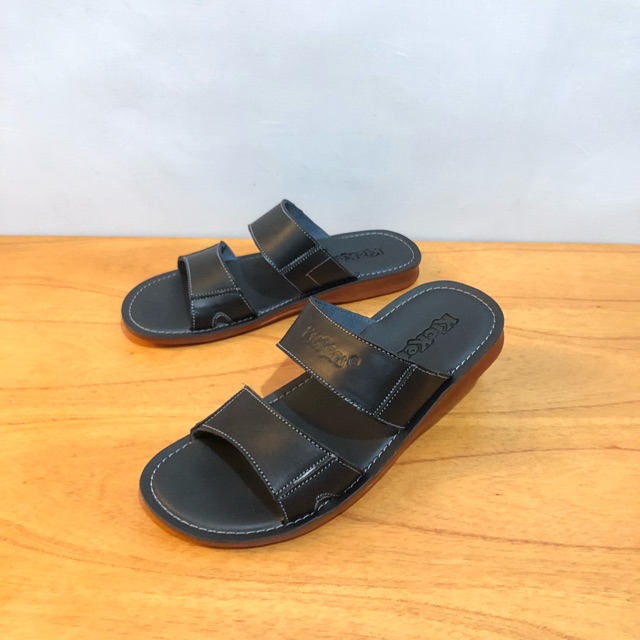  Sandal  japit pria bahan kulit asli model  ban dua K02 