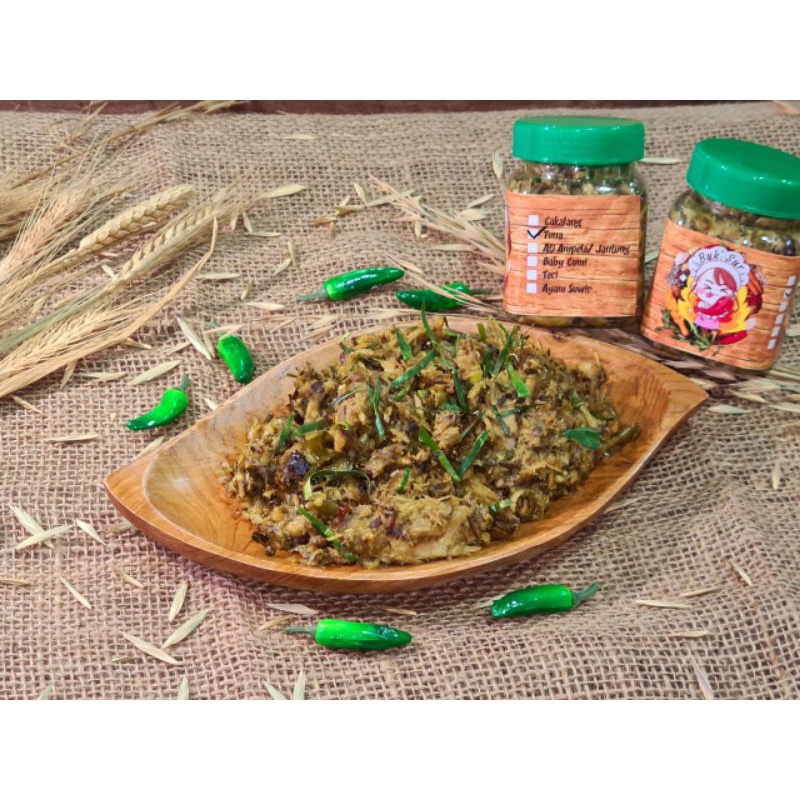 

Tuna suwir sambal ijo 225gr ,suwir tuna asap sambal ijo