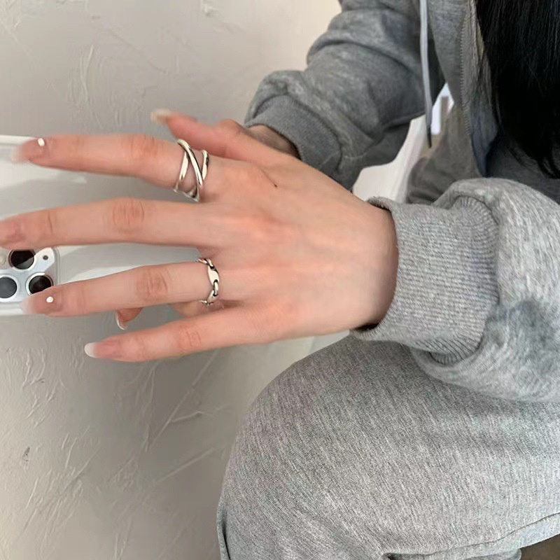 Cincin Model Terbuka Gaya Retro Hip Hop Korea Untuk Wanita