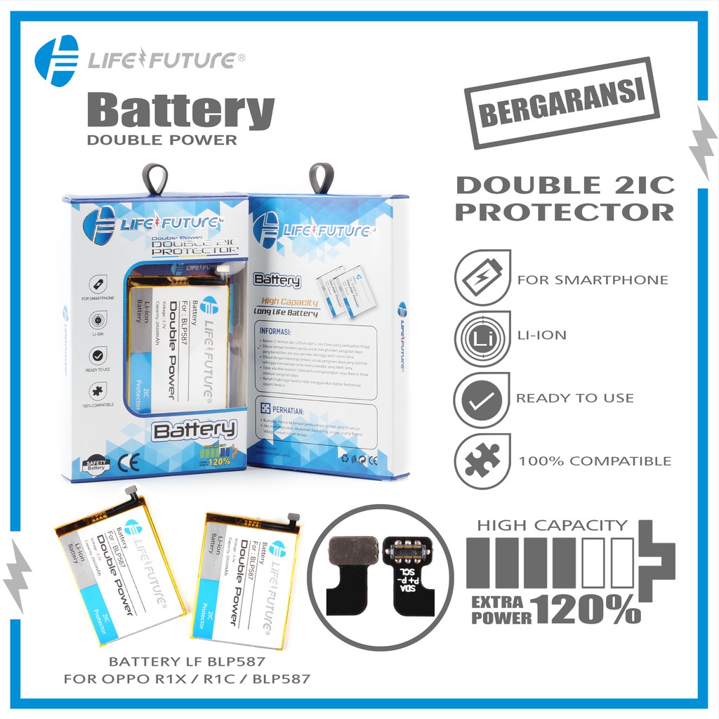 Baterai Oppo R1c / R1x / BLP587 Life Future