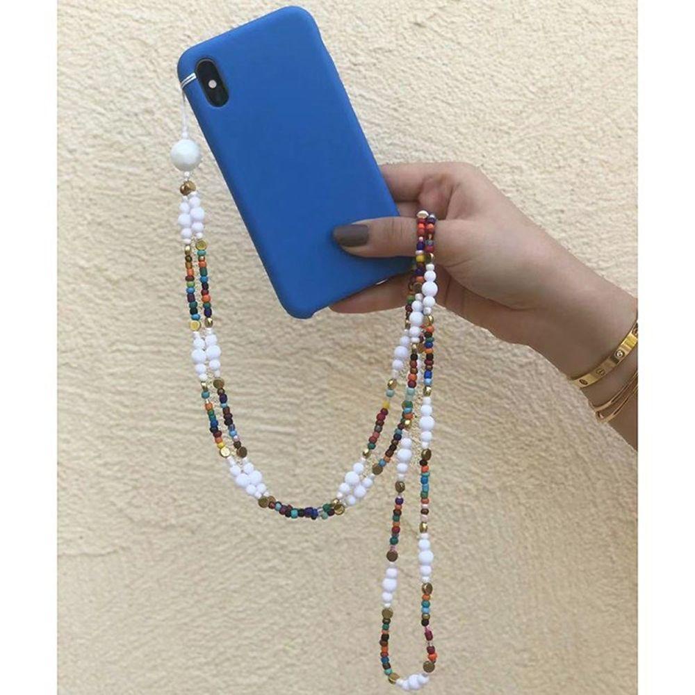 Agustina Lanyard Ponsel Untuk Wanita Buatan Tangan Perhiasan Telepon Pesona Evil Eye Acrylic Beads Phone Pendant