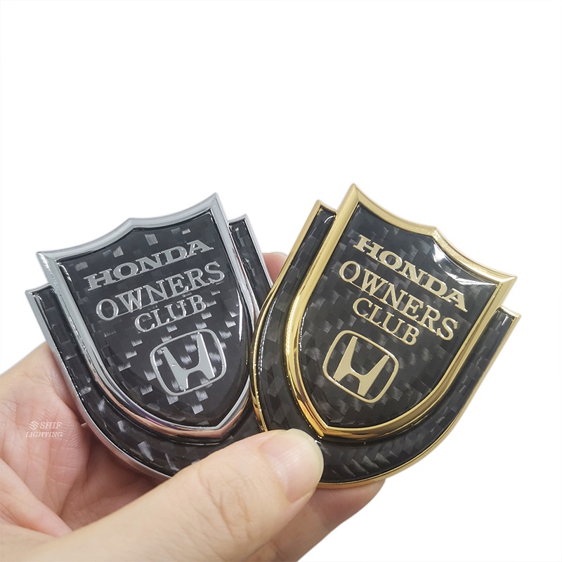 1pc Stiker Emblem Logo HONDA Owners Club Bahan Metal Carbon Fiber Untuk Dekorasi Mobil