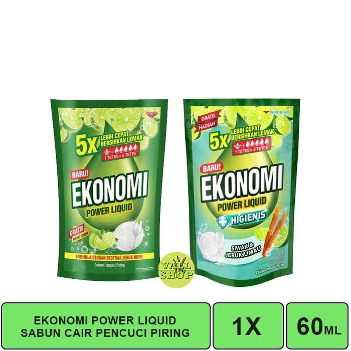 VSHOP. SABUN CUCI PIRING EKONOMI POWER LIQUID 60 ML