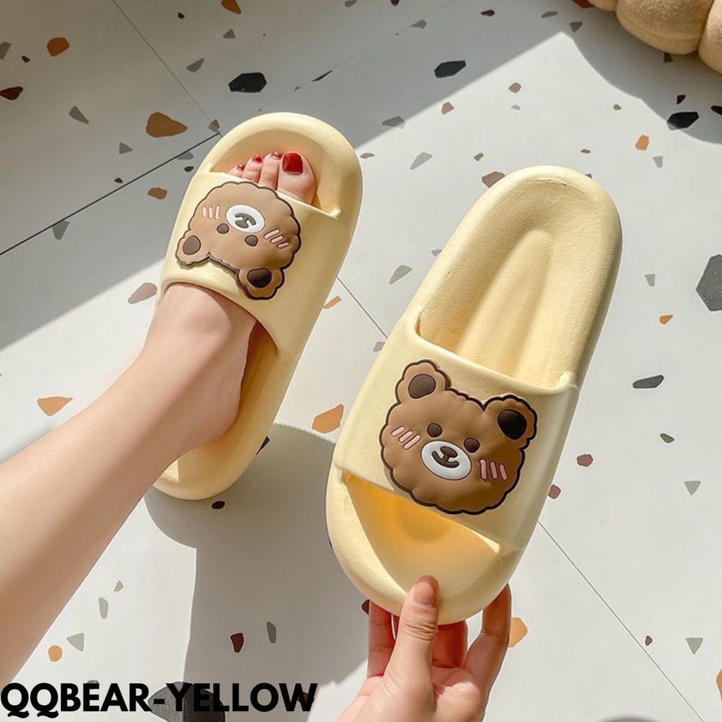 SANDAL SELOP WANITA PRAKTIS DESAIN FEMINIE KAWAII CASUAL HARIAN BAHAN RUBBER IMPORT QQBEAR