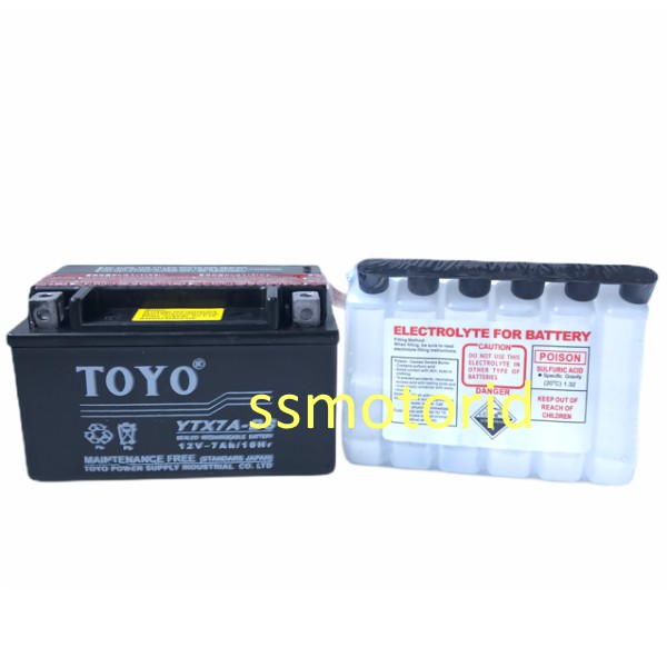 Aki Accu Motor Kymco / Minerva 150 YTX7A-BS Toyo MF Kering Original 100% Best Seller