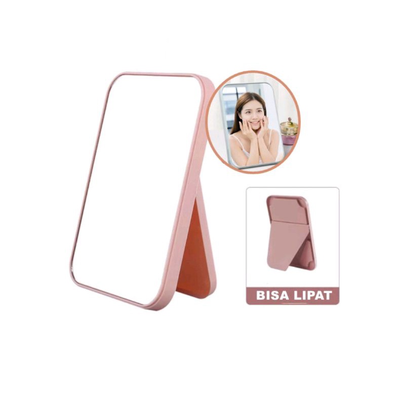 MJ88 CERMIN LIPAT PERSEGI PORTABLE BEAUTY MIRROR KACA RIAS MAKE UP ORIGINAL SERBAGUNA SUPER MURAH