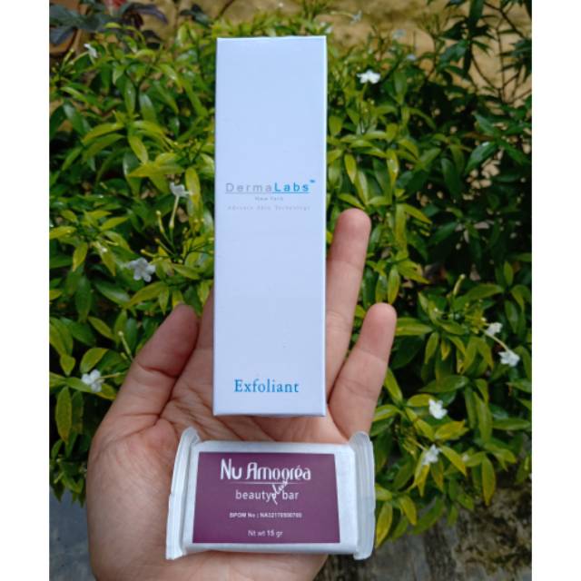 ( PROMO HANYA HARI INI ) PAKET FLEK ) EXFOLIANT + SABUN NU AMOOREA BEAUTY PLUS BAR 15 GRAM