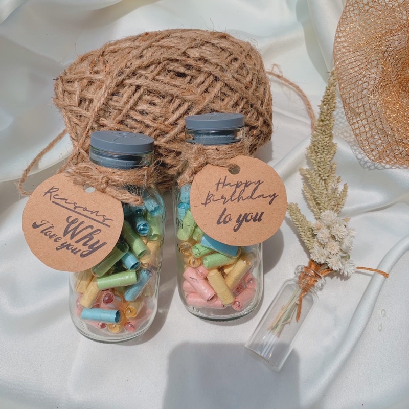 [BACA DESKRIPSI] LOVE IN JAR HADIAH ULTAH ANNIV DLL / REASONS WHY I LOVE YOU OPEN WHEN IN JAR GIFT D