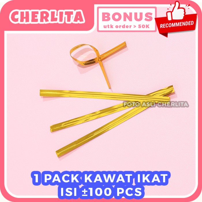 

Kawat Ikat Hampers Twisted Tie Gold Emas Pink Biru Merah