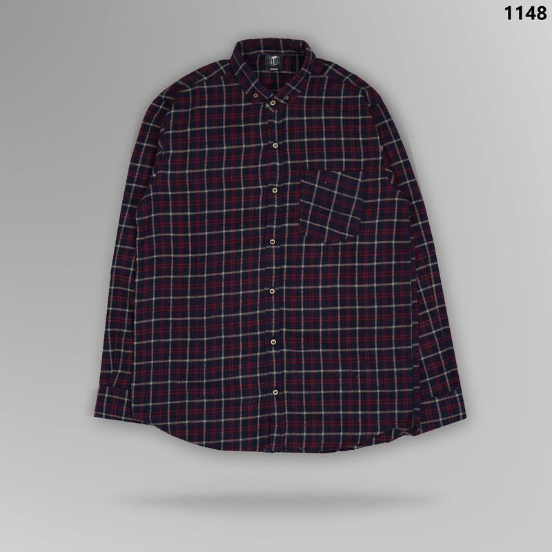 1148 Kemeja Flanel Pria Red Vintage Shirt