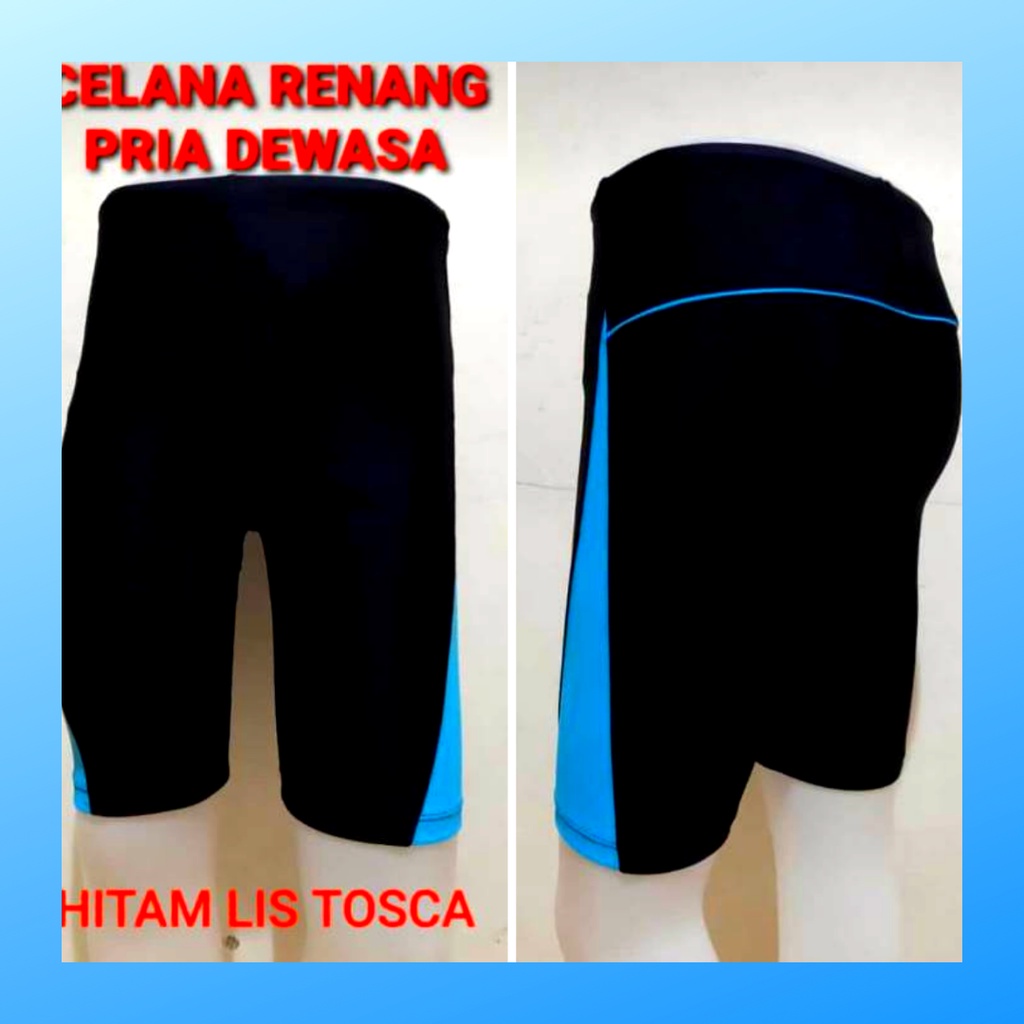 Celana renang pria manset pendek futsal outfit short pants wanita sepak bola dewasa kostum legging strech pakaian olahraga surfing apparel diving menset sport casual sepeda compression suit base layer voli hitam tosca