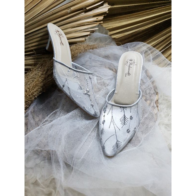 sepatu wanita silver abu sepatu sexy wanita 5cm lancip