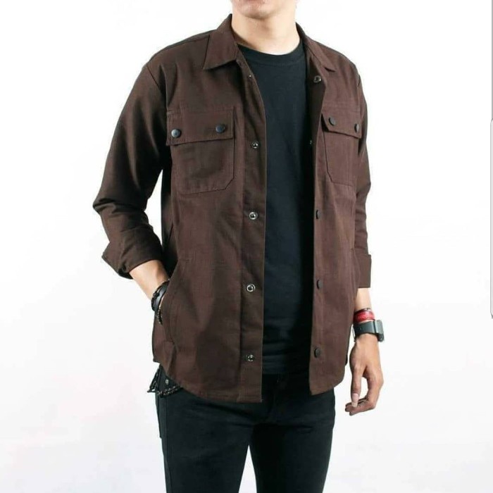 Trucker Jaket - Jaket Semi Parka Pria - Coklat Tua, XXL