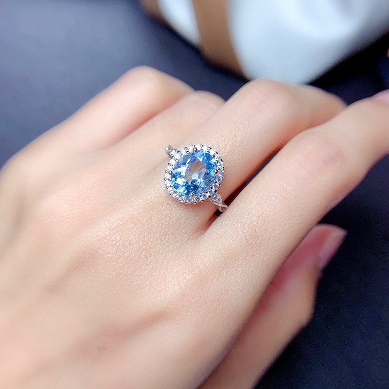 Fashion Natural Sky Blue Topaz Ring