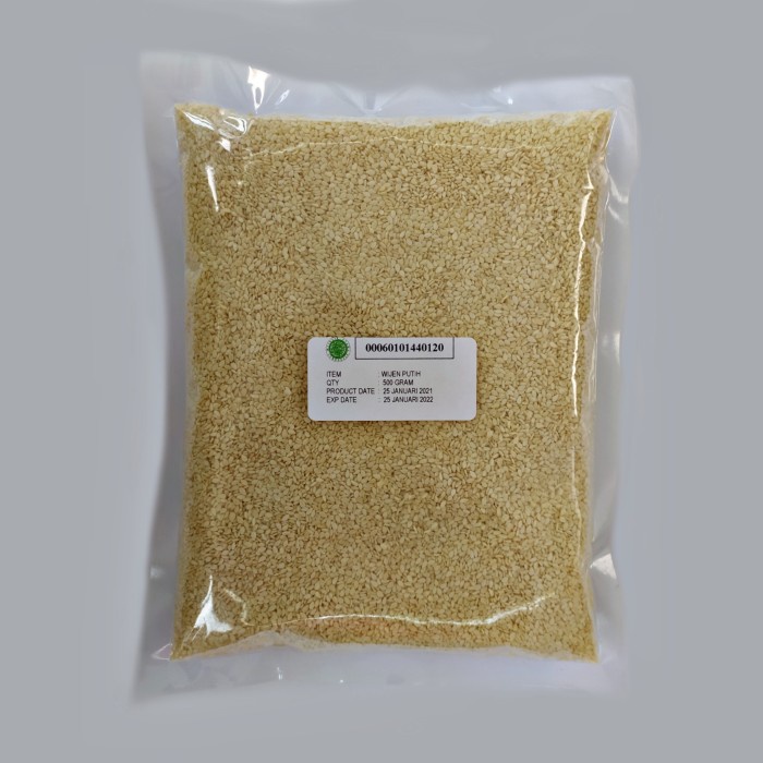 

Wijen Putih / Sesame Seeds Kemasan 500 Gram Kualitas Premium 100% Asli