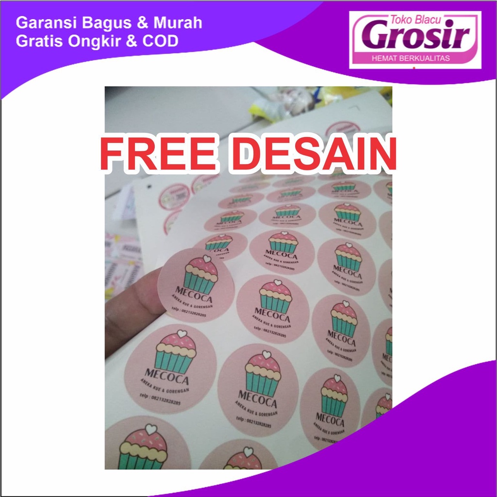 

SALE !!! Stiker Olshop Toko Label Kemasan Kue Cutting Bebas Desain TOKOBLACU
