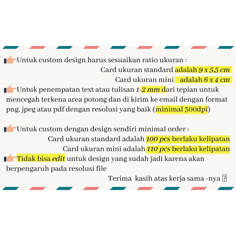 Cetak Thank You Card Kartu Ucapan Terima Kasih Olshop Tematik Sesuai Bisnis Kebutuhan Free Design Shopee Indonesia