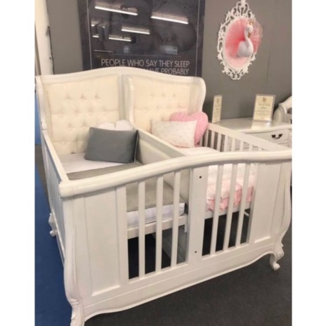 SID12-0019 KERANJANG BOX ANAK KEMBAR TEMPAT TIDUR BAYI BAHAN KAYU JATI JEPARA Berkualitas
