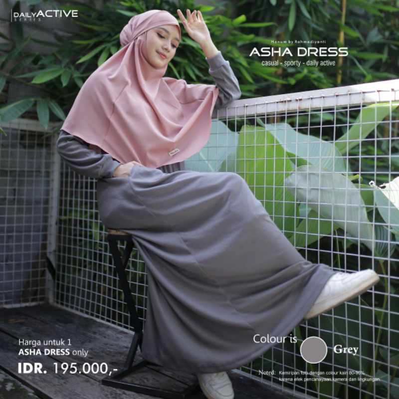 ASHA DRESS GREY HANUM BY RAHMADIYANTI