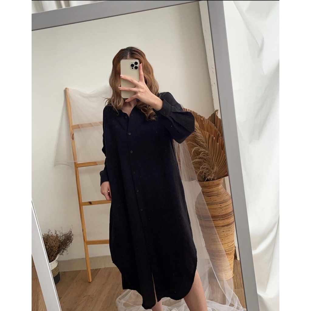 (MGA) TUNIK ARUMIKA FULL KANCING DAILY BUSUI WANITA TUNIK LINEN