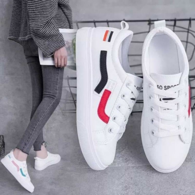 Sepatu Kets wanita putih, tosca - Sepatu kets wanita - Sepatu olahraga cewe - Sepatu olahraga