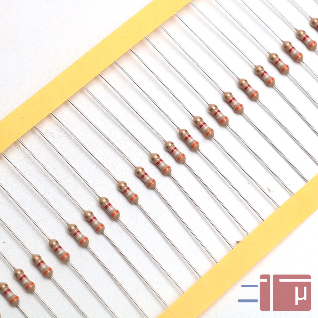 X10 Resistor 3K9 3.9K 1/4W Karbon 5% Taiwan Kaki Tembaga